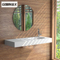 Modern artificial stone matte one-piece Basin home balcony toilet wall wash table hand wash basin custom
