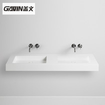 White artificial stone integrated basin hotel B & B art table basin simple modern hanging wall wash basin custom