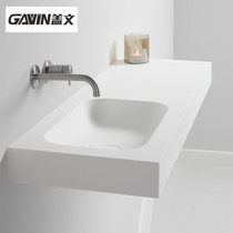 Modern minimalist hanging wall white matte integrated table Lower Basin home hotel toilet wash basin customization