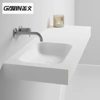 Modern minimalist hanging wall white matte one-piece table Lower Basin home hotel dressing room wash basin custom