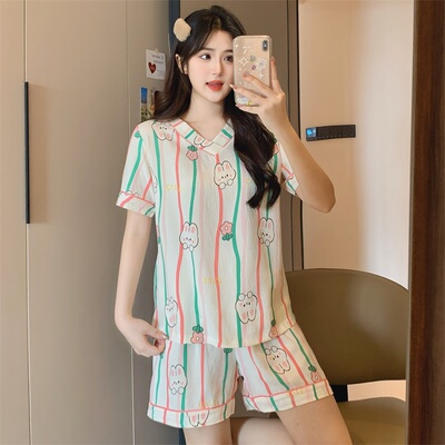 CIMIC KISS睡衣夏天云朵棉卡通短袖短裤女家居服可外穿套装fn7