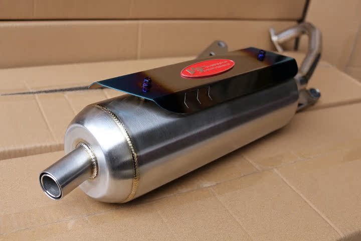 WF thông minh lưới i125 ống xả sắt trắng bị cháy titan tăng tốc áp lực trở lại AS125 Fuxi đi bộ đêm sửa đổi ống xả - Ống xả xe máy bô xe máy độ