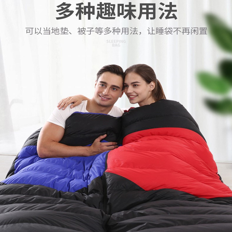Sleeping bag grown-up outdoor camping Anti-chilling indoor adult quilted cotton quilted by single winter thickened warm down double
