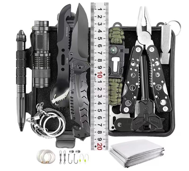 Camping Mountaineering Adventure Survival Tool Set Multifunctional Wilderness Survival First Aid Box Outdoor Rescue Emergency Supplies