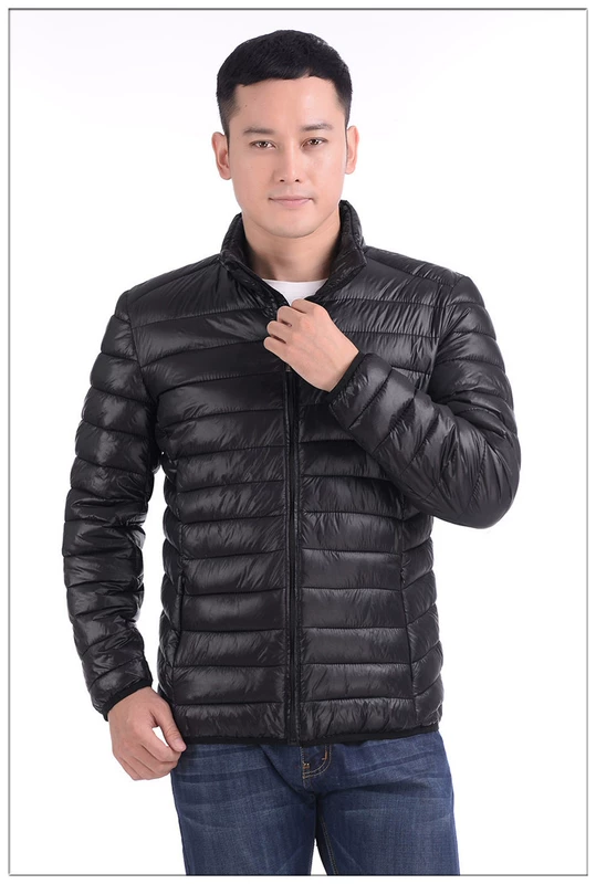 Mới nhẹ ấm áo khoác cotton nam cổ áo kích thước lớn thanh niên Áo khoác cotton mỏng trung niên cha tải bông áo bomber nam