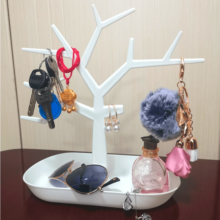 Entry key storage rack porch desktop storage rack storage box living room creative ornaments bird tree jewelry rack