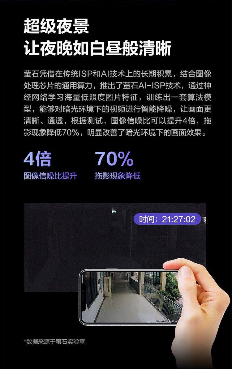 IP-камера 萤石h80x新品800万360全景摄像头4k画质臻全彩监控家用手机远程 Ezviz