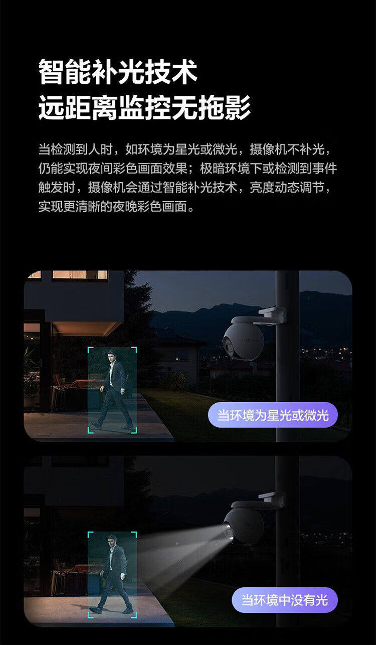 IP-камера 萤石h80x新品800万360全景摄像头4k画质臻全彩监控家用手机远程 Ezviz