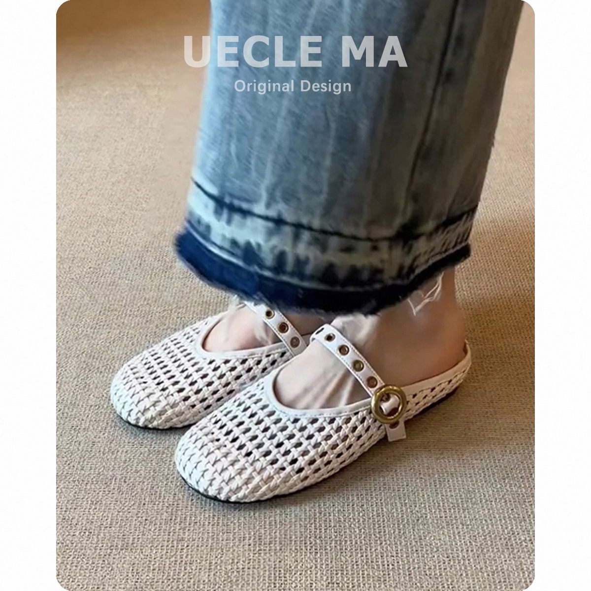 Ayollar uchun shippaklar, Crocs uslubida to'qilgan shippaklar, shippaklar, yopiq uchli, ochiq havoda kiyish uchun mos, kiyish oson