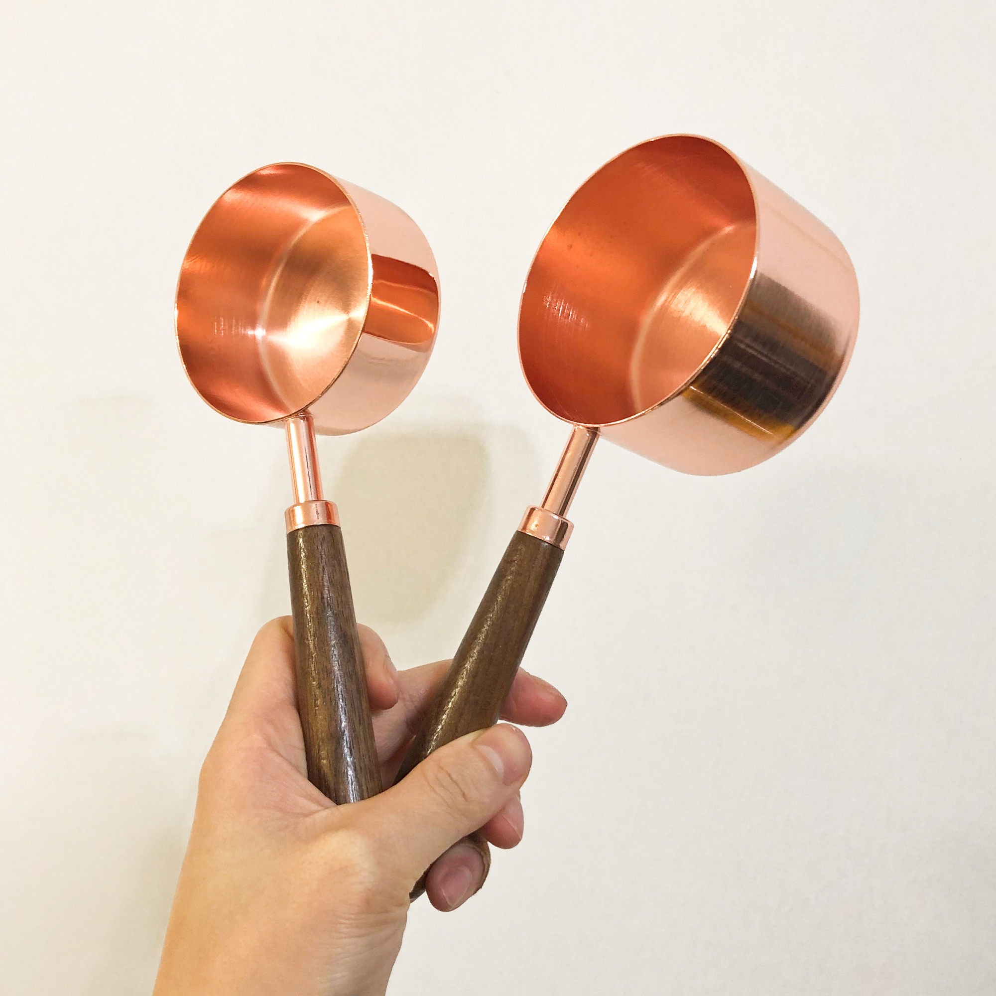 Fat Orange Convenience Store Japanese stainless steel cat food spoon walnut measuring cup rose gold ins wind