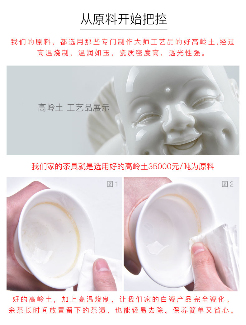HaoFeng white porcelain GaiWanCha lid cup bowl back economic jade light ceramic checking tea kungfu tea set three bowls