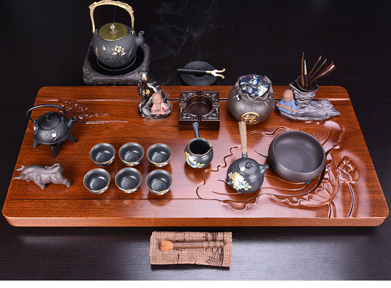 HaoFeng violet arenaceous kung fu tea set home ceramic teapot electric magnetic furnace hua limu tea tray tea tea