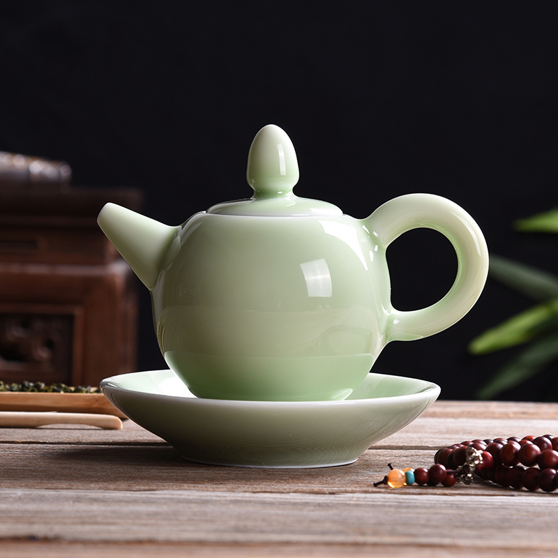 HaoFeng longquan celadon creative ceramic purple sand tea set a complete set of kung fu office mesh tea kettle