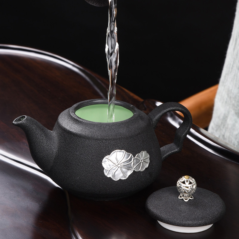 HaoFeng kung fu tea set suit household lid bowl cups of black tea tea six gentleman ceramic teapot