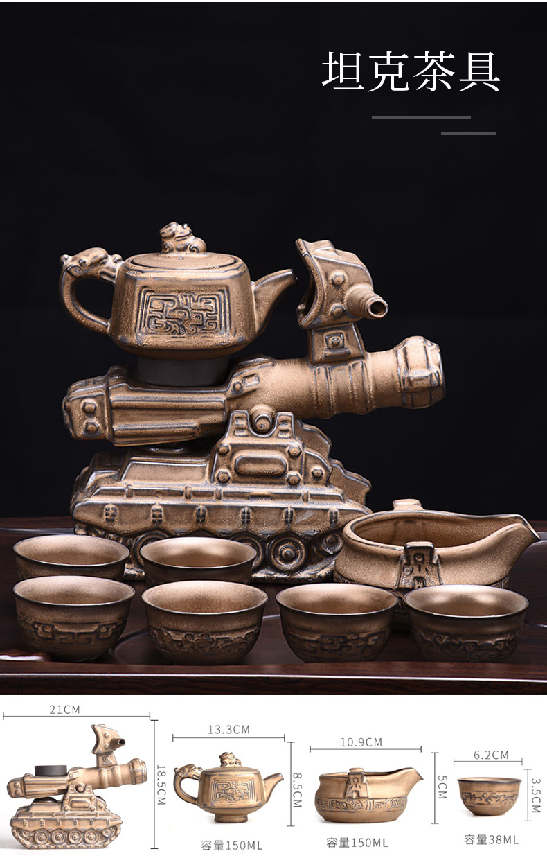 HaoFeng purple sand tea set suits for domestic half automatic stone mill lazy kung fu tea tea caddy fixings tea cup