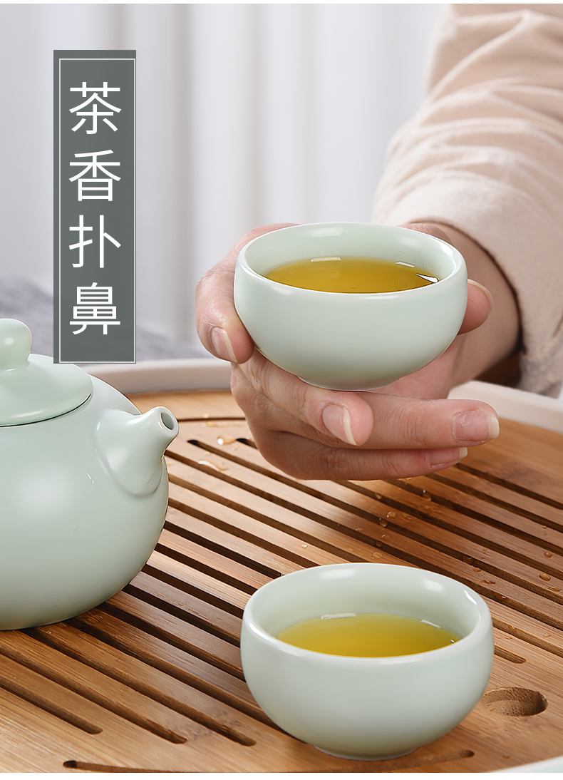 HaoFeng whole celadon teapot teacup tea set household contracted kung fu tea sea GaiWanCha accessories