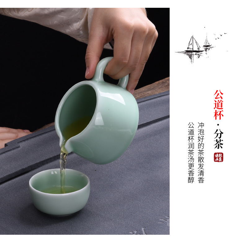 HaoFeng whole celadon teapot teacup tea set household contracted kung fu tea sea GaiWanCha accessories