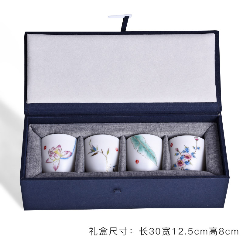 HaoFeng ceramic household dehua white porcelain cup ore suet jade porcelain office home master single CPU