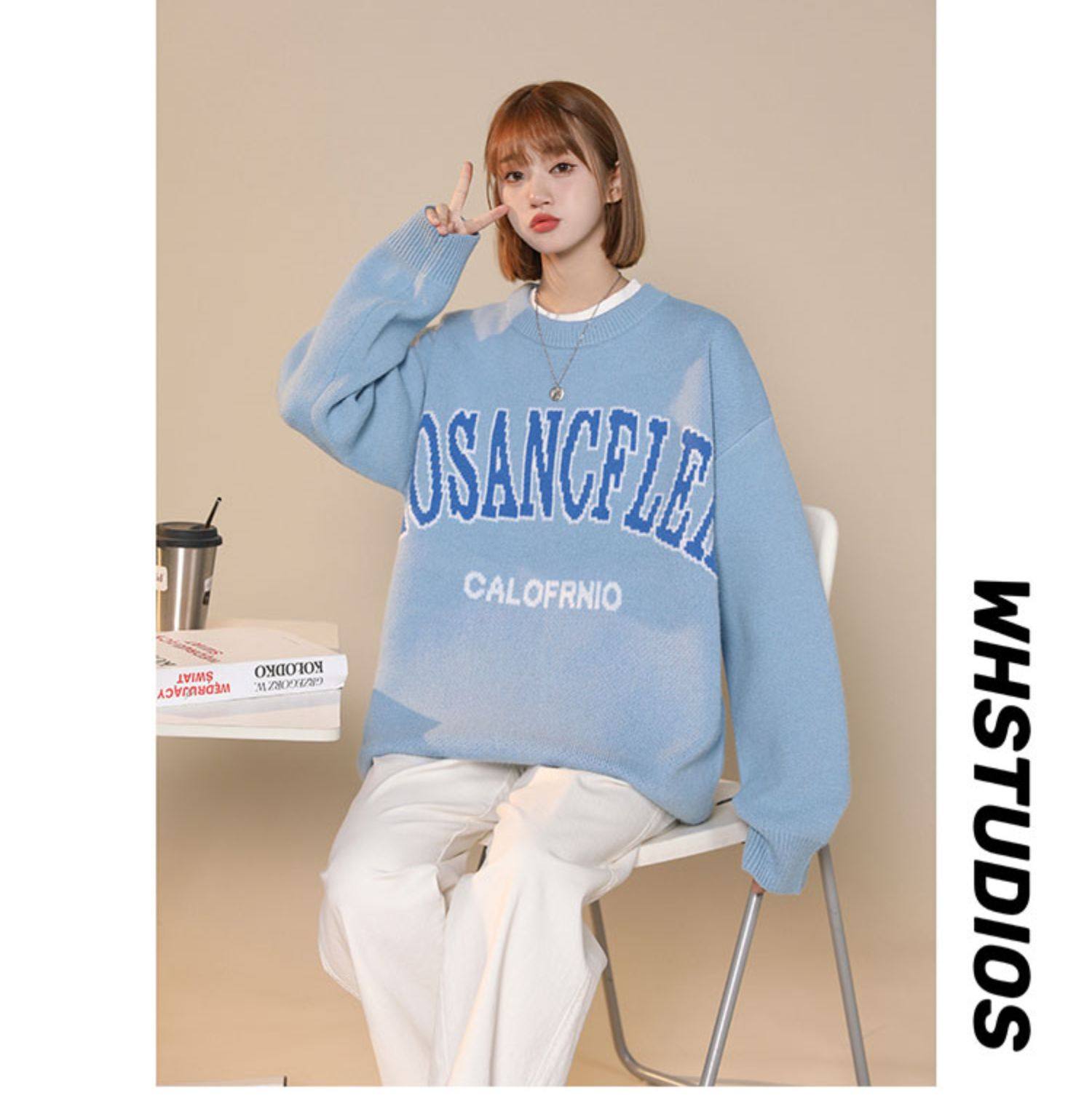 Women's Round Neck Embroidered Sweater For Women & Unisex Style_voghion.com