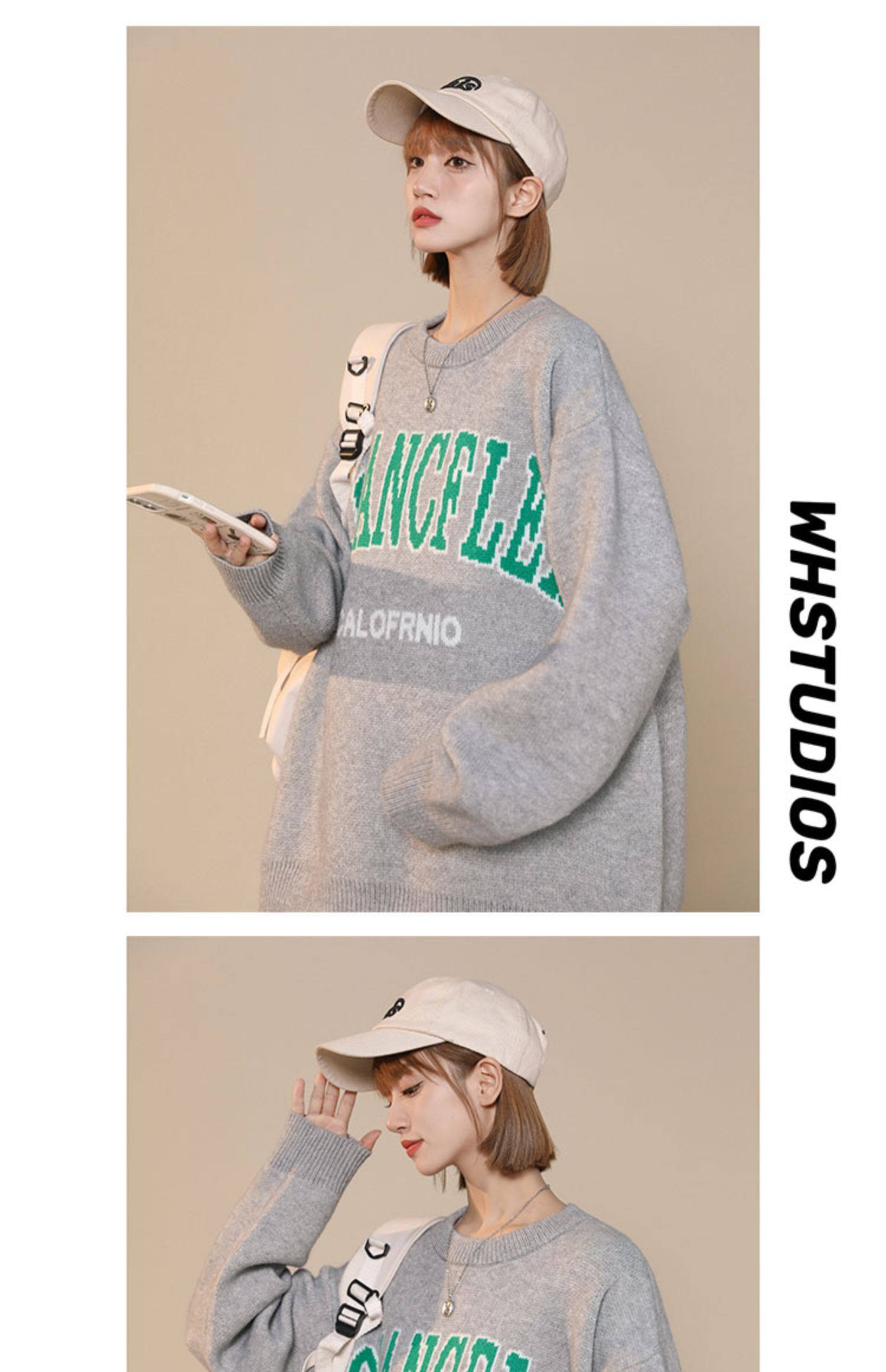 Women's Round Neck Embroidered Sweater For Women & Unisex Style_voghion.com
