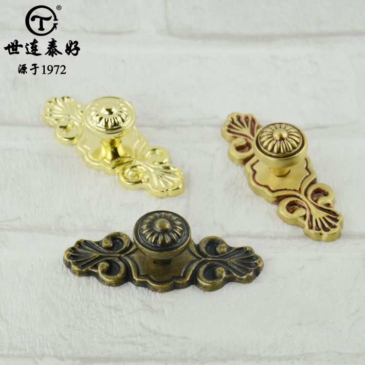 Taiwan's Selian Thai good pure copper handle imitation ancient European style furniture wardrobe door handle full copper overall closet door drawer handle