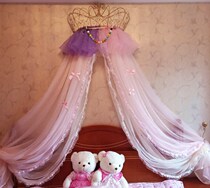 New Princess Pengpeng head bedside curtain gauze tent pink decoration cute beauty salon B & B hotel home decoration curtain