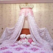 Bed mantle New Princess European court ins Super fire wave decorative lace gauze curtain background yarn with frame and adhesive hook