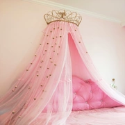 Hồng Rose giường công chúa lớp vỏ Mạng European Heart nền đỏ cô gái gạc màn trang trí có thể chứa chống muỗi khung giường ngủ manti - Bed Skirts & Valances