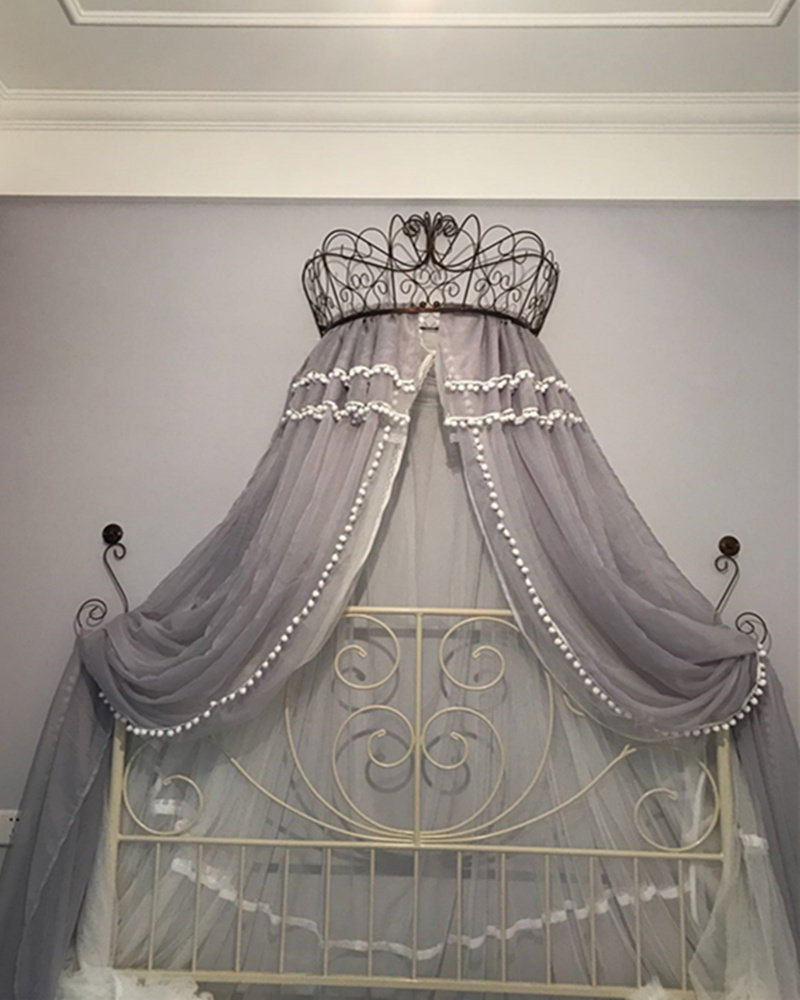 Nordic Princess Korean Jamie Court Ball with bedcurtain bed veil-floor mosquito net anti-mosquito shelves