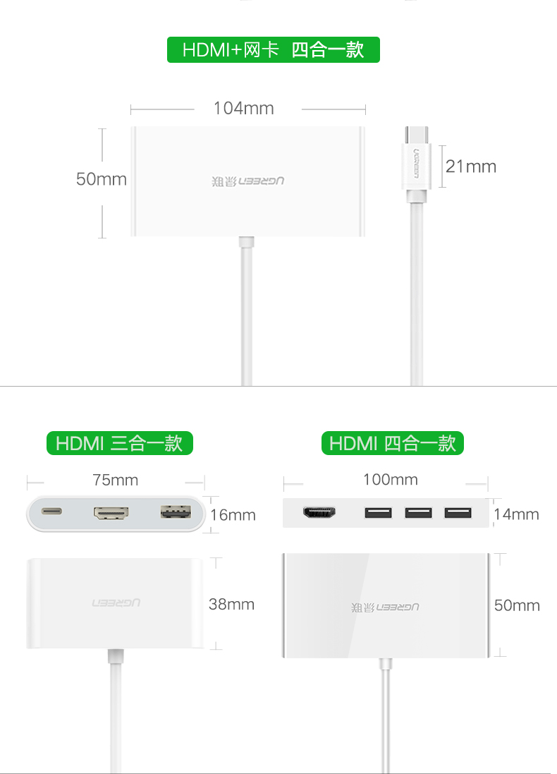 Green Alliance Thunderbolt 3 dock mở rộng dock-type adaptor card mạng HDMI Bộ chia VGA VGA cho máy tính xách tay Apple máy chiếu macbookpro Bộ chuyển đổi USB-C - USB Aaccessories cáp sạc usb type c