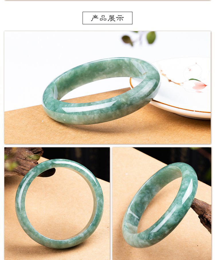 Ưu đãi đặc biệt vòng tay màu ngọc lục bảo ánh sáng xanh băng xanh ngọc lục bảo cô gái ngọc thật sự vòng tay nợ với giấy chứng nhận vòng đeo tay ngọc bích Wangfu - Vòng đeo tay Cuff vòng đeo tay phong thủy