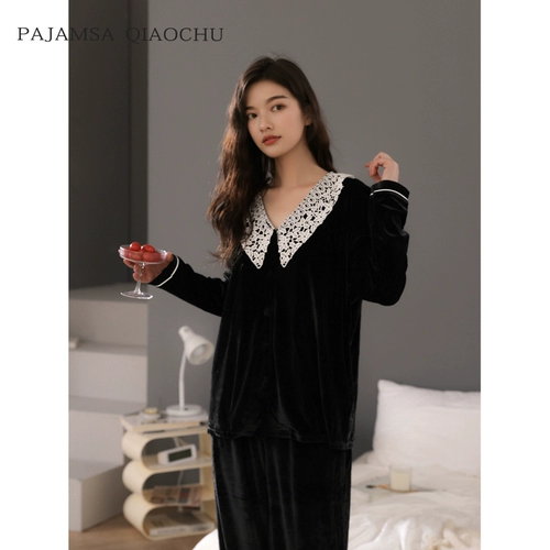 Осенняя пижама, бархатный лонгслив, комплект, демисезонная домашняя одежда, 2021 года, простой и элегантный дизайн