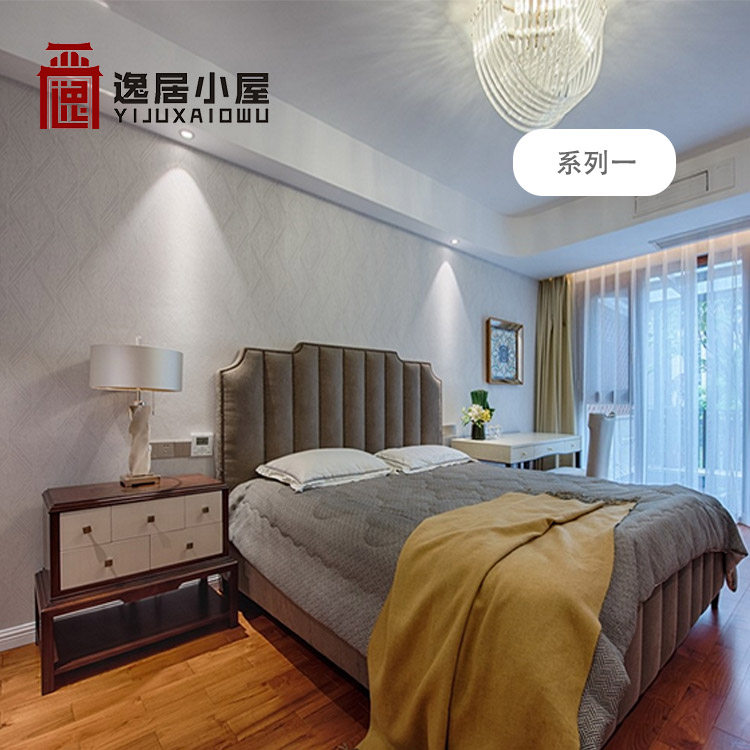 Postmodern light luxury fabric double bed small apartment whole house custom furniture 1 8m high back master bedroom soft leather bed