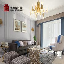 Port-style postmodern light lavish leather cloth Sofa Combine small family Type Beatrix garden-like Villa Guest Hall Furniture