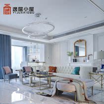 Postmodern light and luxurious stainless steel sofa combined Serie small family Vanke Villa Prototype house furniture Customized