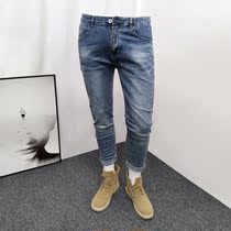 Summer thin men casual light color jeans Korean version of the trend 2021 new spring and autumn stretch slim pants