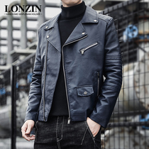Soft leather clothing mens machine clothing 2021 new leather clothing spring and autumn thin slim trend handsome leather jacket mens jacket