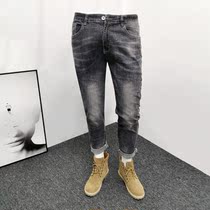 Spring and autumn pants mens jeans Korean fashion mens fashion 2021 new summer thin stretch slim pants