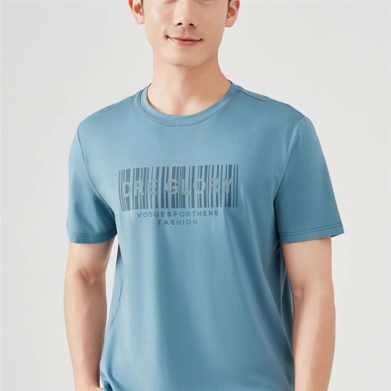 Brother Hua Men's New Modal Cotton Short Sleeve Letter Printed Round Neck Skin Friendly Breathable Short Sleeve T-Shirt 61708