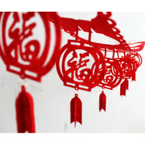 2021 Year of the Ox Non-woven Fuchun Baofu Bag Pull Flower New Years Day New Year Festival Festival Decoration Shopping Mall Supermarket Pull Flag