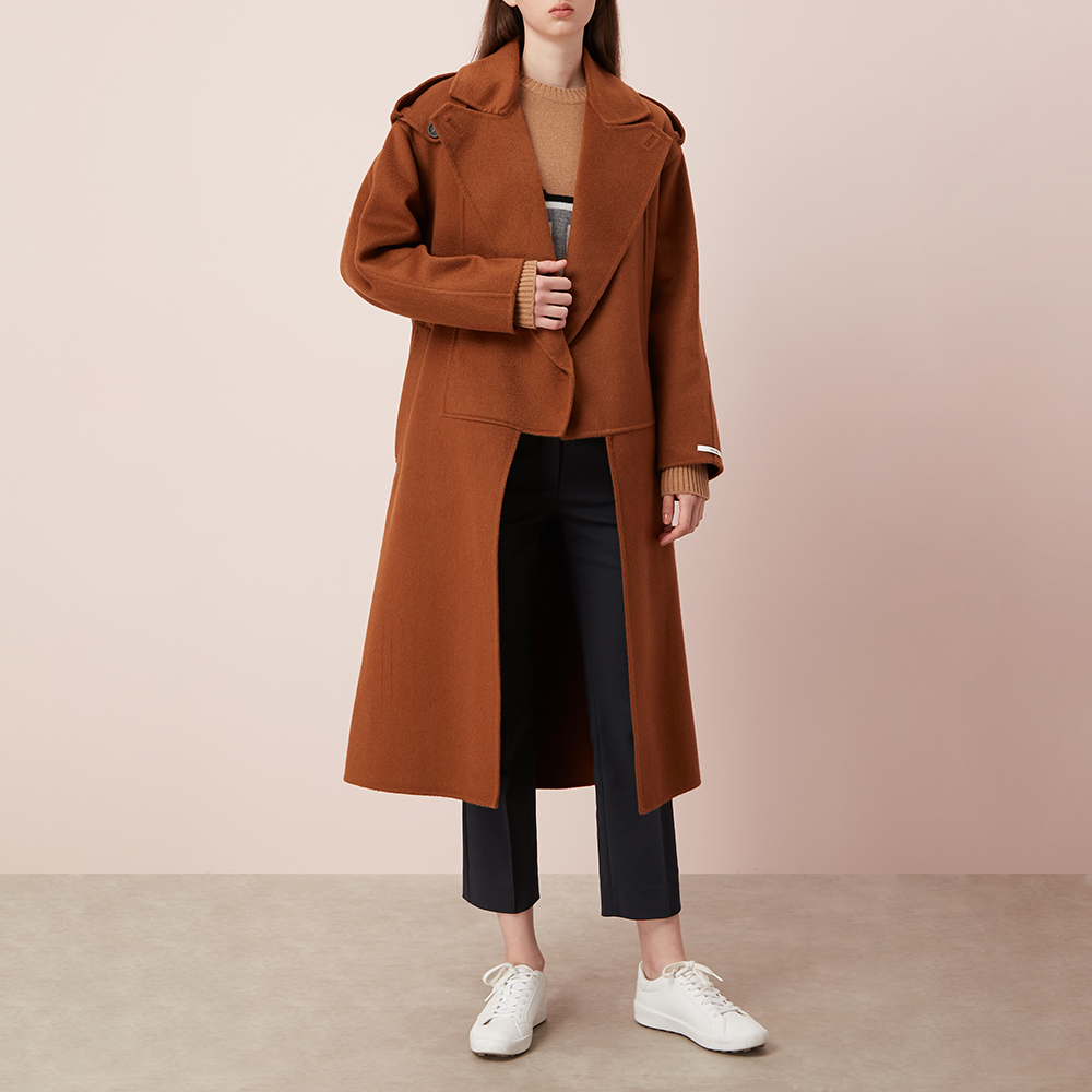 Coat Cashmere Max Mara SPORTMAX Dòng Multi-Color Tính stitching sọc nữ