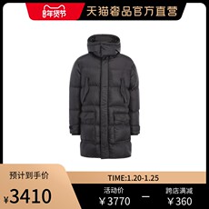 Пуховик мужской emporio armani男士黑色多口袋螺纹袖口中长款羽绒服