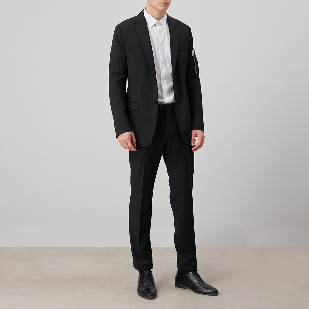 Dior Homme Dior Đen Minimalist túi cổ điển Lapcollar nam Jacket Suit