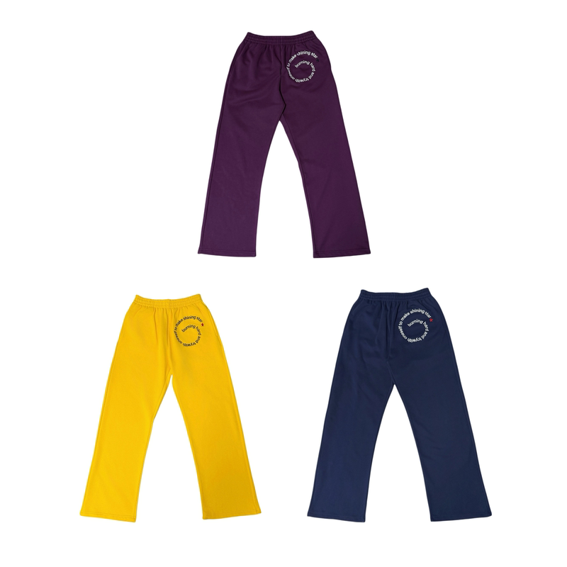 Burningdreamers American Retro Star Swirl Embroidered Scimitar Sweatpants Loose Casual Couple Pants