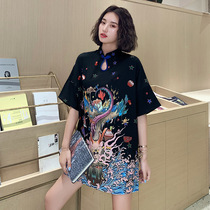 National tide loose cheongsam dress Chinese style Daily wear young girls improved small short autumn