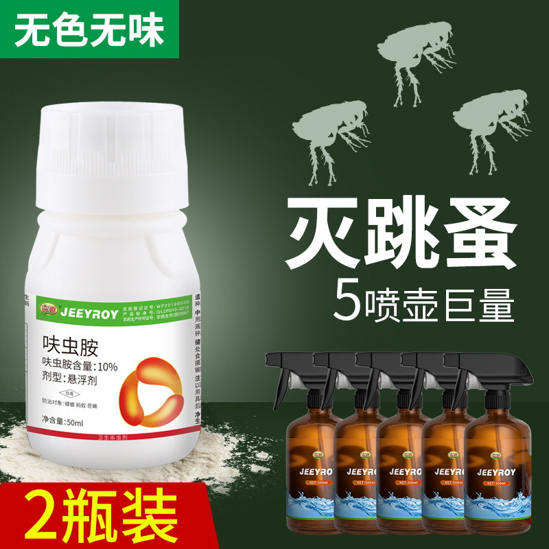 Flea pills in large area to eliminate flea spray bed with household pesticides to jump cat and dog lice artifacts