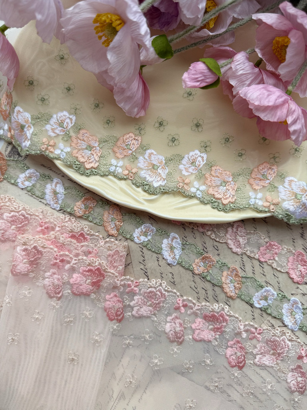 Taiwan's Beautiful Floral Vine Embroidery Doll Underwear Dance Costume Dress Hair Accessories Designer Lace Trim Accessories Dl52