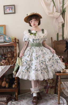 taobao agent Mountain tea, cotton short sleeve dress, Lolita style, with short sleeve