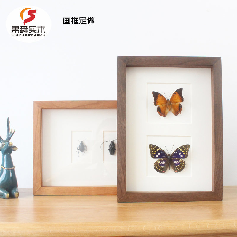 Black Walnut Cherry Wood Ash Wood Solid Wood Hollow Three-Dimensional Shell Butterfly Insect Plant Specimen Photo Frame Black Walnut Cherry Wood Ash Wood Solid Wood Hollow Three-Dimensional Shell Butterfly Insect Plant Specimen Photo Frame