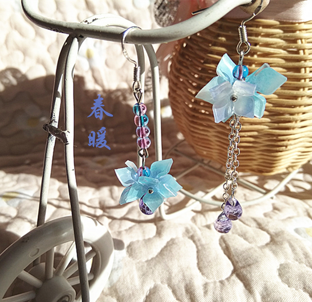 Senshi Xiaoqing Spring Heating Original Handmade Silver Earring Ball Ear Fall Asymmetric Chinese Wind Ear